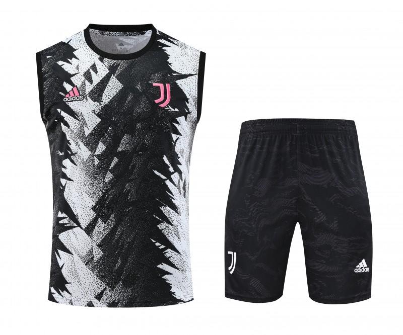 23-24 Juventus Black White Vest Jersey+Shorts