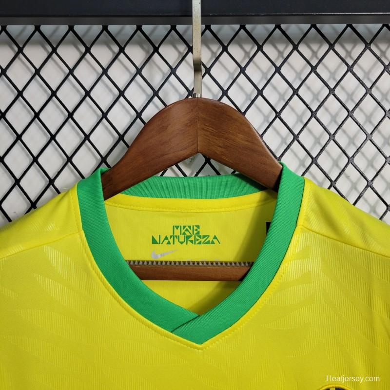 23-24 Kids Brazil Home Jersey Size 16-28