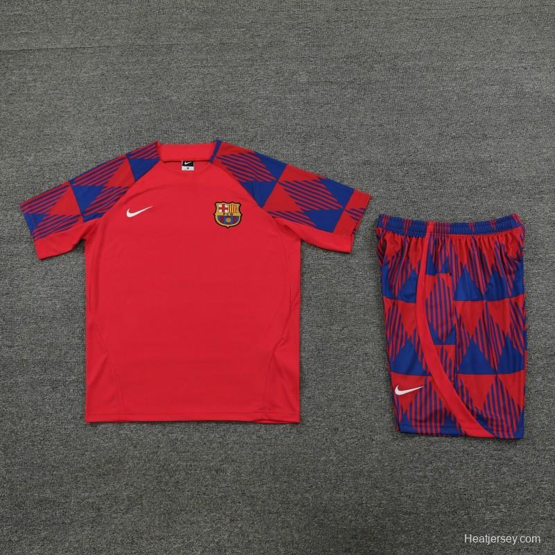 23 24 Barcelona Red Remake Icon Short Sleeve+Shorts