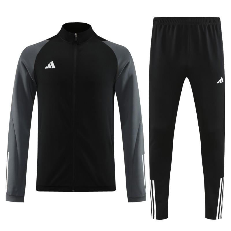 23/24 Adidas Black Grey Full Zipper Jacket+Pants