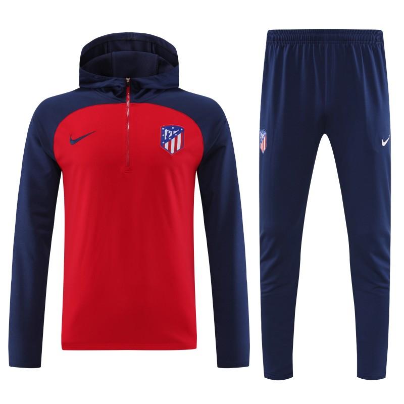 23/24 Atletico Madrid Red/Navy Half Zipper Jacket+ Pants