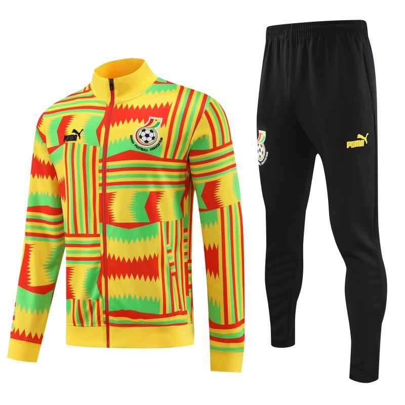 2024 Ghana Yellow  Full Zipper Hoodie Jacket+Pants