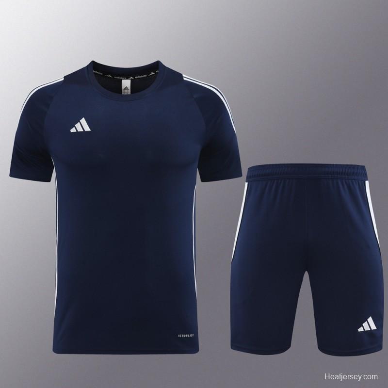 2024 Adidas Navy Short Sleeve Jersey+Shorts