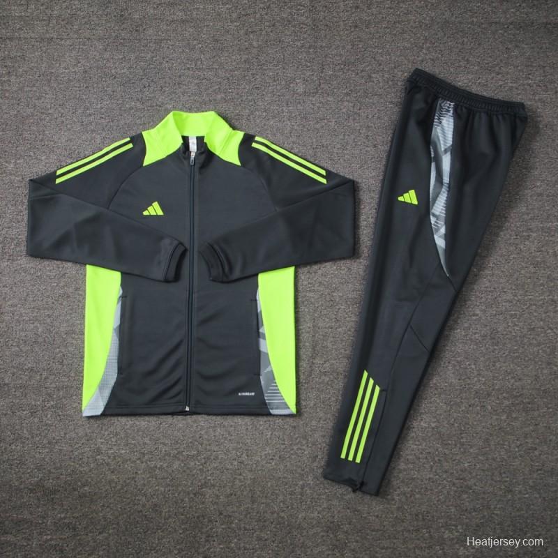 24/25 Adidas Grey/Green Full Zipper Jacket +Long Pants