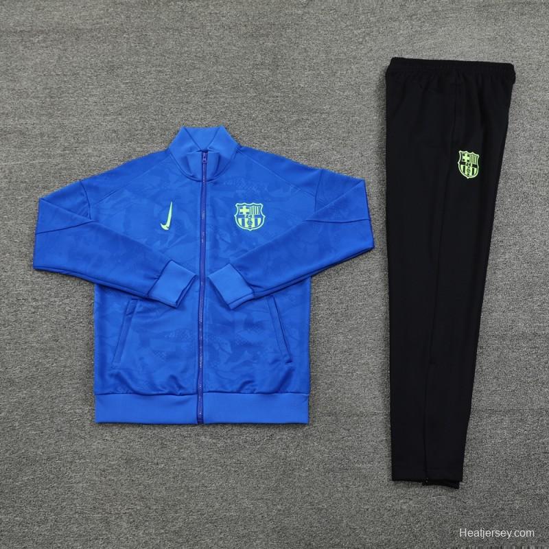 24/25 Barcelona Blue Full Zipper Jacket +Long Pants