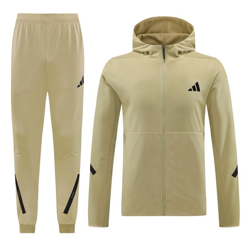 2024 Adidas Yellow Hoodie Full Zipper Jacket +Long Pants