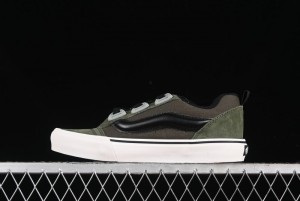 Vans Knu Skool DR White Black Green Chunky Sneakers - VN000CZU50K