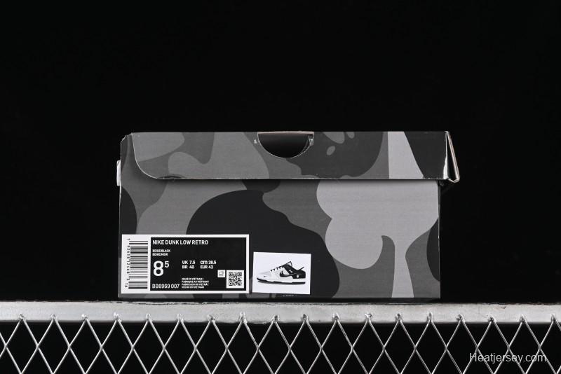 Nike SB Dunk Low BAPE Collaboration Anniversary Edition - White Grey Black Low Top Casual Skate Shoes - BB8969-007