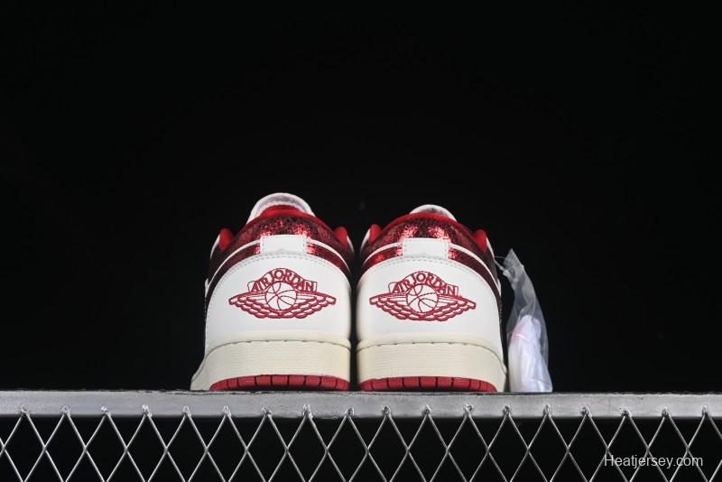 Nike Air Jordan 1 Low AJ1 White Red Low Top Casual Sneakers - HJ9338-106