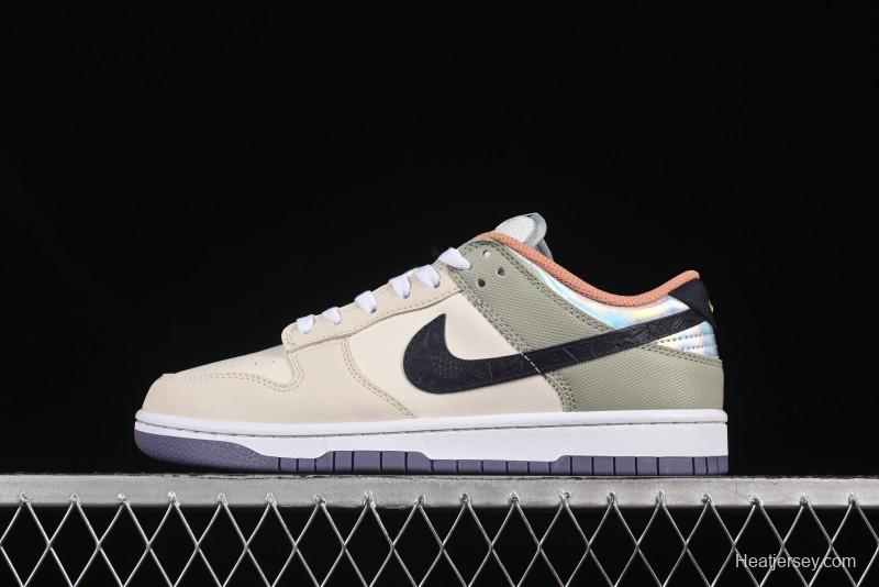 Nike Dunk Low Floral Swoosh Floral Theme Low-Top Casual Sneakers - HV5750-133