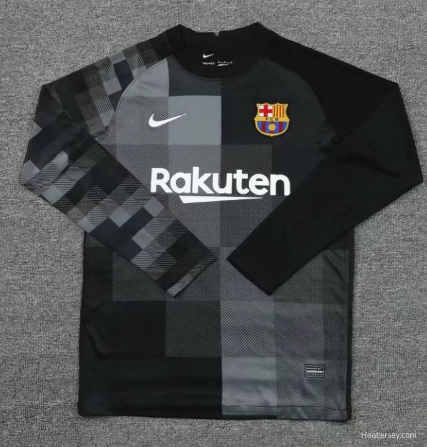 21/22 Barcelona Long Sleeve Black Goalkeeper Jesrey+Shorts