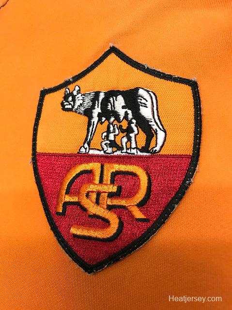 Retro 00/01 AS Roma Home Long Sleeve Jersey With Champion Patches