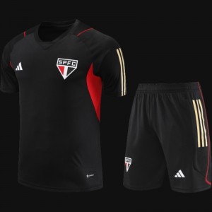 23-24 Sao Paulo Black Short Sleeve Jersey+Shorts