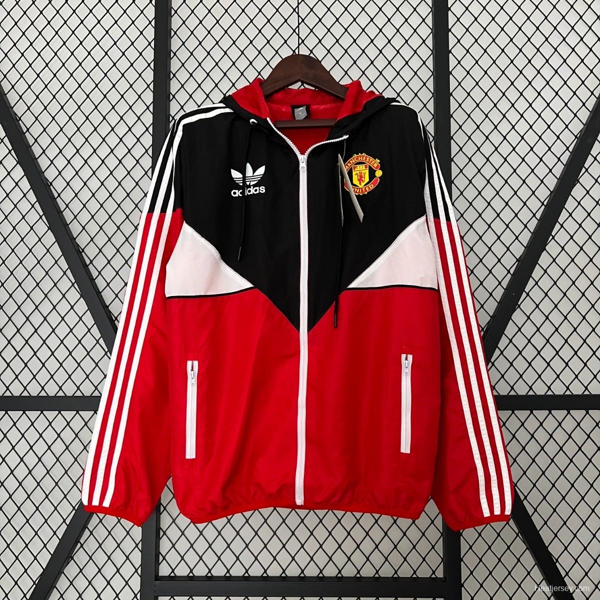 23/24 Manchester United Red/Black Windbreaker