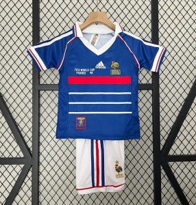 Retro 1998 Kids France Home Jersey