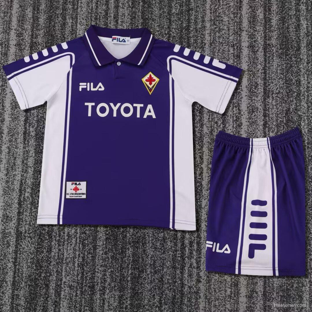 Retro Kids 99/00 Fiorentina Home Soccer Jersey