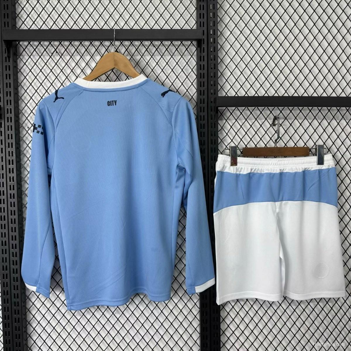 25/26 Kids Manchester City Home Long Sleeve Jersey